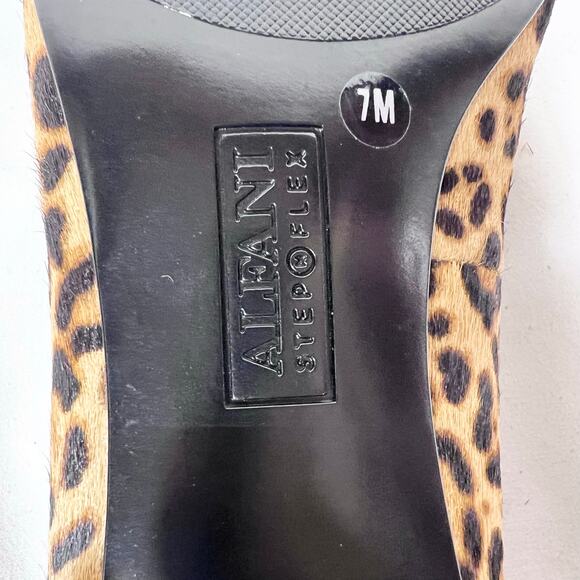 Alfani Leopard Print Slip On Shoes Women 7M Pumps Real Calf Fur New - Picture 9 of 14